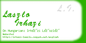 laszlo irhazi business card